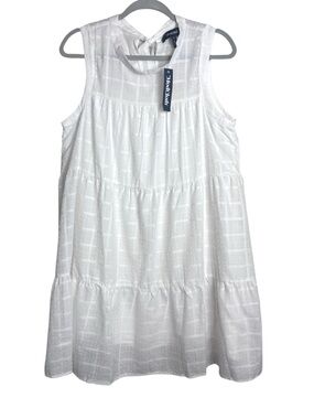 NWT Modcloth White Cotton Tiered Sleeveless Dress Women’s Medium Bridal Girly